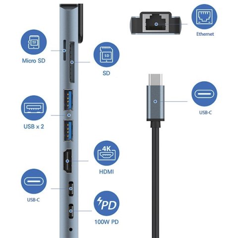 Araree Multi Hub 8w1 AM81czarny/black AR60-01379A