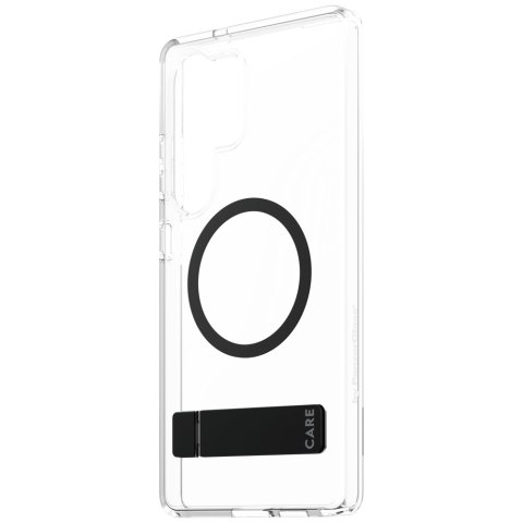 Etui CARE by PanzerGlass Feature Black Kickstand & QI do Samsung Galaxy S25 Ultra przezroczysty