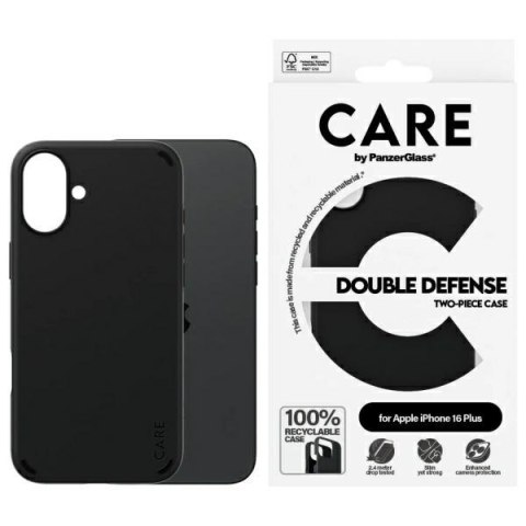Etui CARE by PanzerGlass Feature Double Defense Case iPhone 16 Plus 6.7" czarny/black 1335