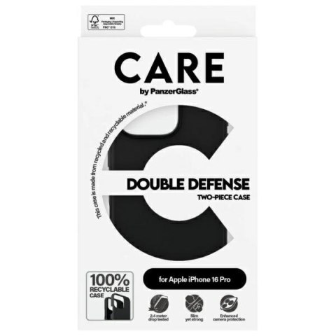 Etui CARE by PanzerGlass Feature Double Defense Case iPhone 16 Pro 6.3" czarny/black 1334