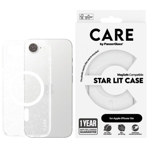 Etui CARE by PanzerGlass Flagship Urban Combat StarLight White MagSafe do iPhone 16e przezroczysty