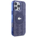 Etui Lacoste HC IML Monogram Silver Croc Logo do iPhone 16 Pro MagSafe granatowy