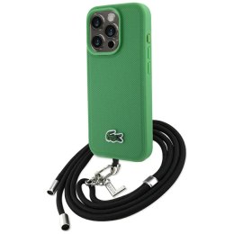 Etui Lacoste Iconic Petit Pique Crossbody Cord MagSafe do iPhone 15 Pro zielony