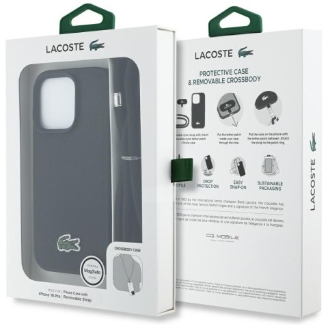 Etui Lacoste Iconic Petit Pique Crossbody Cord MagSafe do iPhone 16 Pro czarny