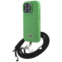 Etui Lacoste Iconic Petit Pique Crossbody Cord MagSafe do iPhone 16 Pro zielony