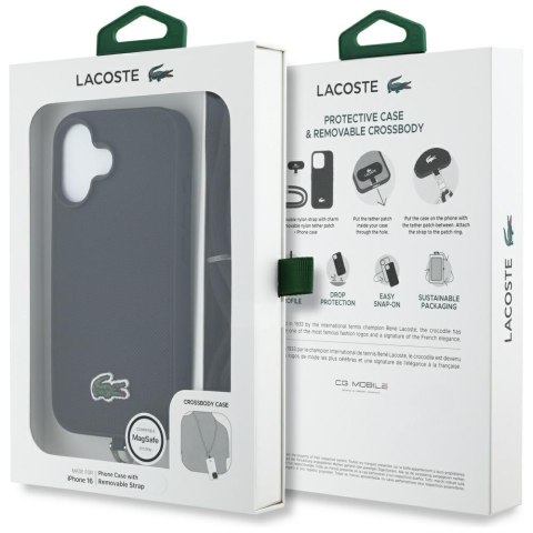 Etui Lacoste Iconic Petit Pique Crossbody Cord MagSafe do iPhone 16 czarny