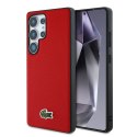 Etui Lacoste Iconic Petit Pique Woven Logo MagSafe do Samsung Galaxy S25 Ultra czerwony