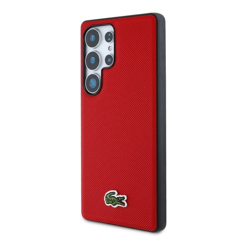 Etui Lacoste Iconic Petit Pique Woven Logo MagSafe do Samsung Galaxy S25 Ultra czerwony