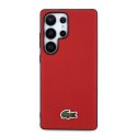 Etui Lacoste Iconic Petit Pique Woven Logo MagSafe do Samsung Galaxy S25 Ultra czerwony
