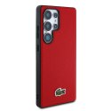 Etui Lacoste Iconic Petit Pique Woven Logo MagSafe do Samsung Galaxy S25 Ultra czerwony