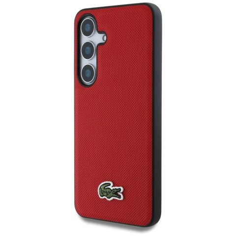 Etui Lacoste Iconic Petit Pique Woven Logo MagSafe do Samsung Galaxy S25 czerwony