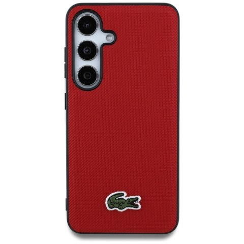 Etui Lacoste Iconic Petit Pique Woven Logo MagSafe do Samsung Galaxy S25 czerwony