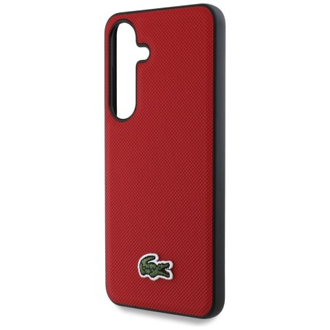 Etui Lacoste Iconic Petit Pique Woven Logo MagSafe do Samsung Galaxy S25 czerwony