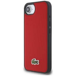 Etui Lacoste Iconic Petit Pique Woven Logo MagSafe do iPhone 16e czerwony
