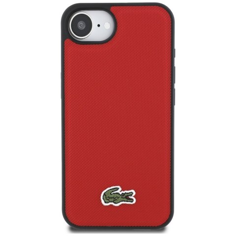 Etui Lacoste Iconic Petit Pique Woven Logo MagSafe do iPhone 16e czerwony