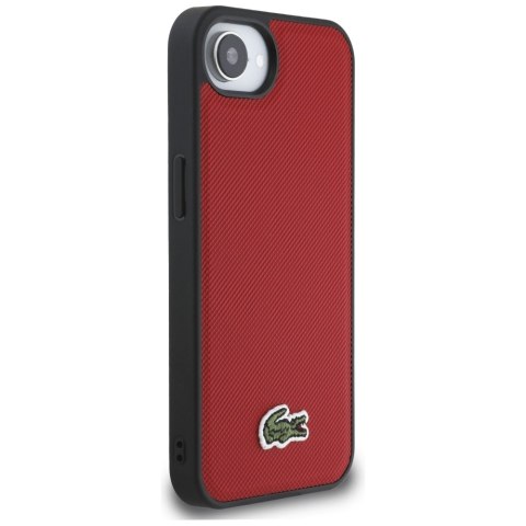 Etui Lacoste Iconic Petit Pique Woven Logo MagSafe do iPhone 16e czerwony