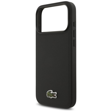 Etui Lacoste Iconic Petit Pique Woven Logo MagSafe do iPhone 17 Pro Max czarny