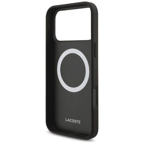 Etui Lacoste Iconic Petit Pique Woven Logo MagSafe do iPhone 17 Pro Max czarny