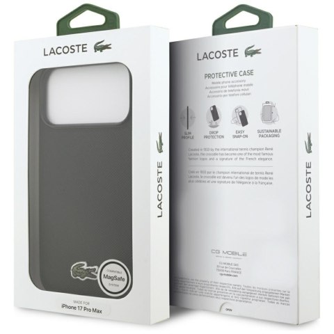 Etui Lacoste Iconic Petit Pique Woven Logo MagSafe do iPhone 17 Pro Max czarny