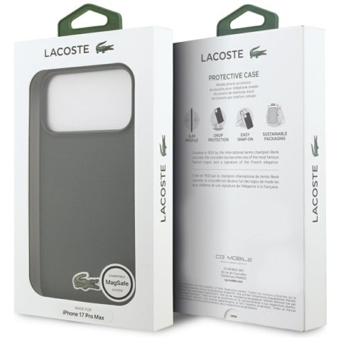 Etui Lacoste Iconic Petit Pique Woven Logo MagSafe do iPhone 17 Pro Max sinople