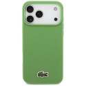 Etui Lacoste Iconic Petit Pique Woven Logo MagSafe do iPhone 17 Pro Max zielony