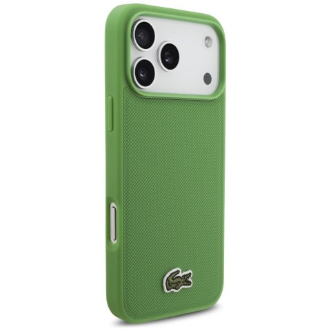 Etui Lacoste Iconic Petit Pique Woven Logo MagSafe do iPhone 17 Pro Max zielony
