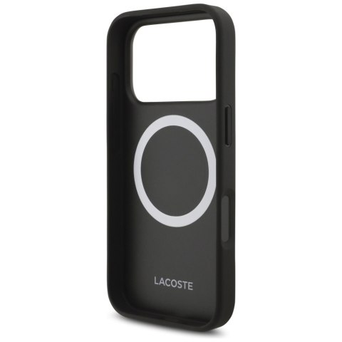 Etui Lacoste Iconic Petit Pique Woven Logo MagSafe do iPhone 17 Pro granatowy