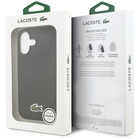 Etui Lacoste Iconic Petit Pique Woven Logo MagSafe do iPhone 17 czarny