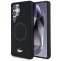 Etui Lacoste Silicone Microfiber W/ Silver Croc Logo MagSafe do Samsung Galaxy S25 Ultra czarny