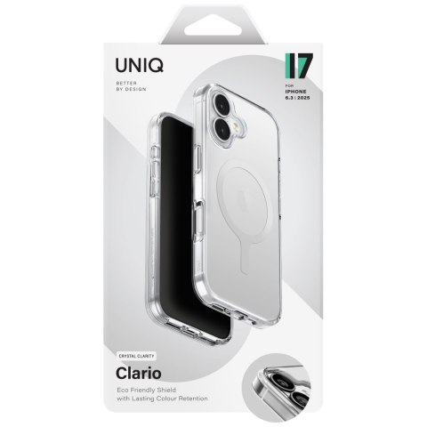 Etui UNIQ Clario do iPhone 17 Magclick Charging przezroczysty
