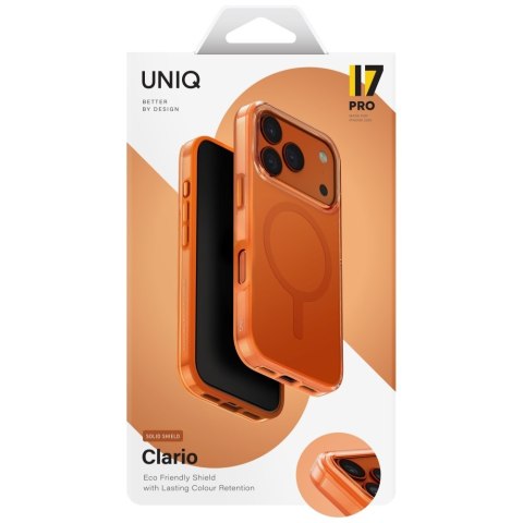 Etui UNIQ Clario do iPhone 17 Pro Magclick Charging pomarańczowy