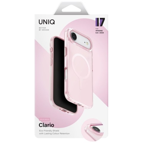 Etui UNIQ Clario do iPhone Air Magclick Charging różowy