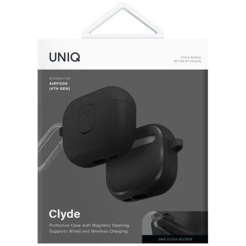 Etui UNIQ Clyde do AirPods 4 Lock Case czarny