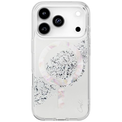 Etui UNIQ Coehl Crystelle do iPhone 17 Pro Magnetic Charging srebrny