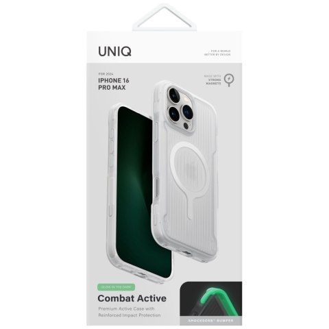 Etui UNIQ Combat Active do iPhone 16 Pro Max Magclick Charging lume white