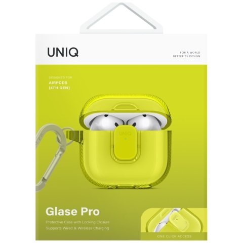 Etui UNIQ Glase Pro do AirPods 4 Lock Case żółty