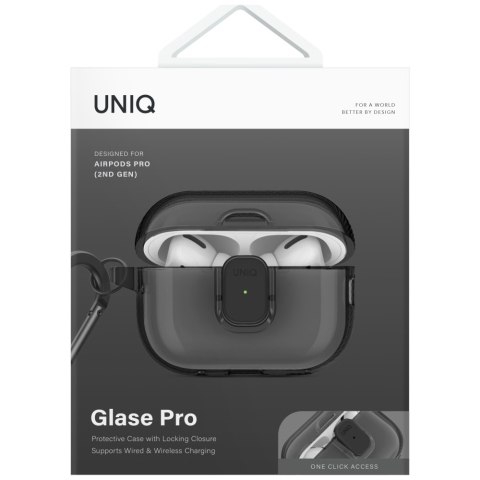 Etui UNIQ Glase Pro do AirPods Pro 2 Lock Case dymny