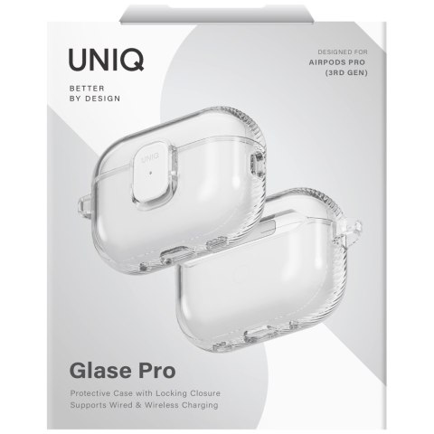 Etui UNIQ Glase Pro do AirPods Pro 3 Lock Case przezroczysty