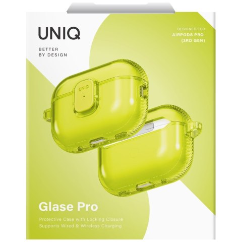 Etui UNIQ Glase Pro do AirPods Pro 3 Lock Case żółty