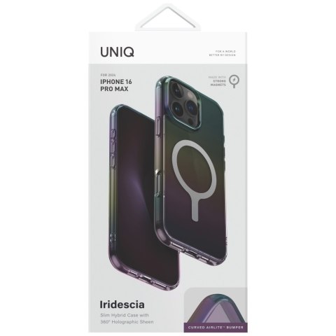 Etui UNIQ Iridescia do iPhone 16 Pro Max Magclick Charging midnight