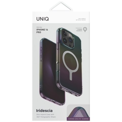 Etui UNIQ Iridescia do iPhone 16 Pro Magclick Charging midnight