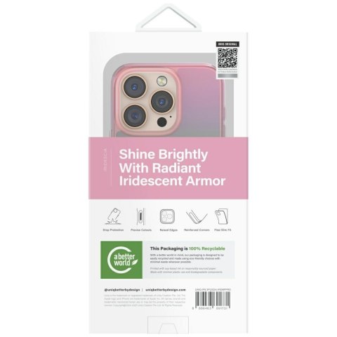 Etui UNIQ Iridescia do iPhone 16 Pro Magclick Charging pink prism