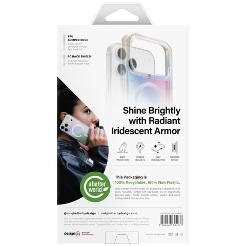 Etui UNIQ Iridescia do iPhone 17 Pro Magclick Charging holo quartz
