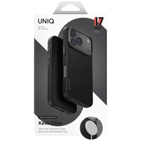 Etui UNIQ Keva EDGE do iPhone 17 Pro Magclick Charging czarny