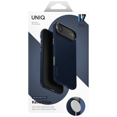 Etui UNIQ Keva EDGE do iPhone Air Magclick Charging niebieski