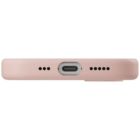Etui UNIQ Lino do iPhone 16e (2025) Magclick Charging różowy
