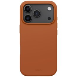 Etui UNIQ Lino do iPhone 17 Pro Magclick Charging pomarańczowy