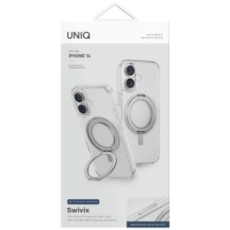 Etui UNIQ Swivix do iPhone 16 360 Rotating Kickstand przezroczysty