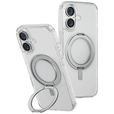 Etui UNIQ Swivix do iPhone 16 Plus 360 Rotating Kickstand przezroczysty