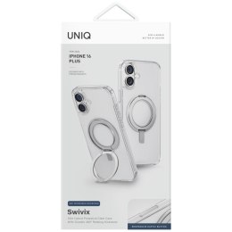 Etui UNIQ Swivix do iPhone 16 Plus 360 Rotating Kickstand przezroczysty